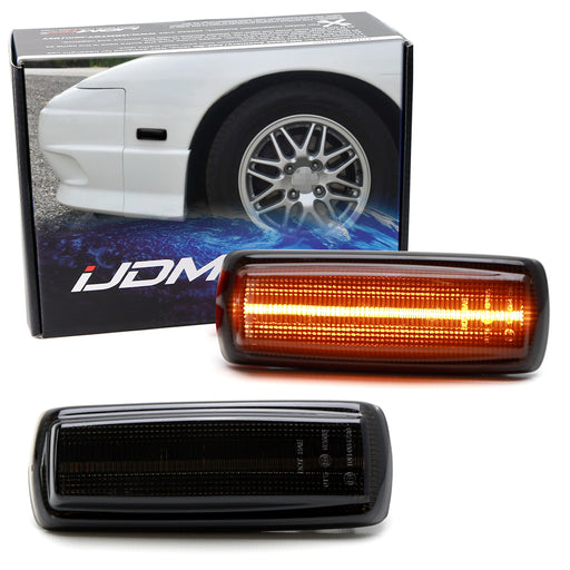 JDM Smoked Lens Amber Full LED Side Marker Lights For 1989-98 Nissan 180SX S13