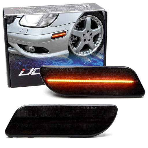 Smoked Lens Amber Full LED Front Side Markers For MBenz R170 SLK, W208 CLK Class