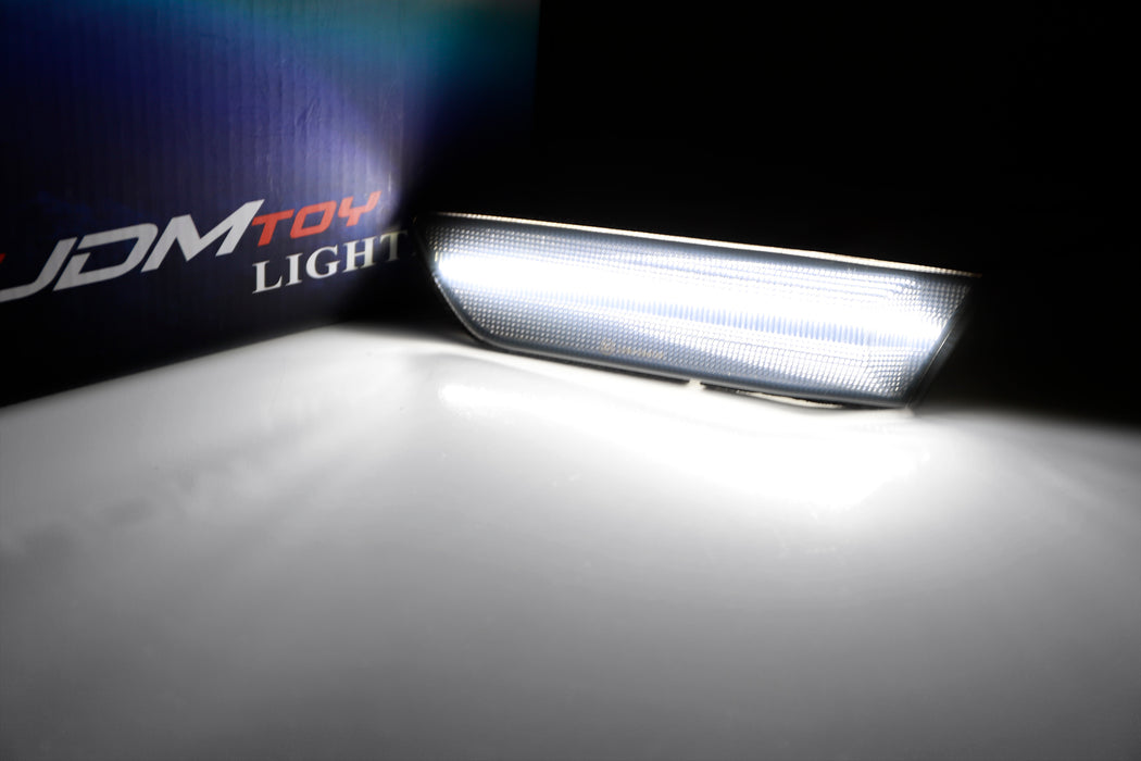 Smoke Lens White Full LED Fender Side Marker Lights For 03-07 Infiniti G35 Coupe