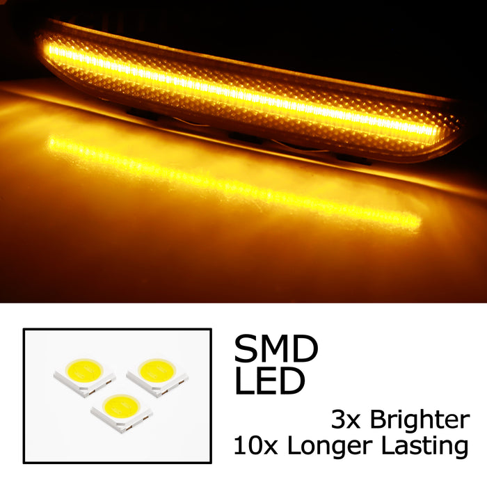 Smoked Lens Amber LED Front Reflex Replace Side Markes For BMW E46 04-06 3 Coupe