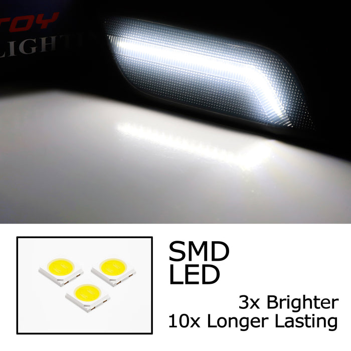 Smoke Lens White Full LED Strip Side Marker Lights For 2010-13 Mercedes E Coupe