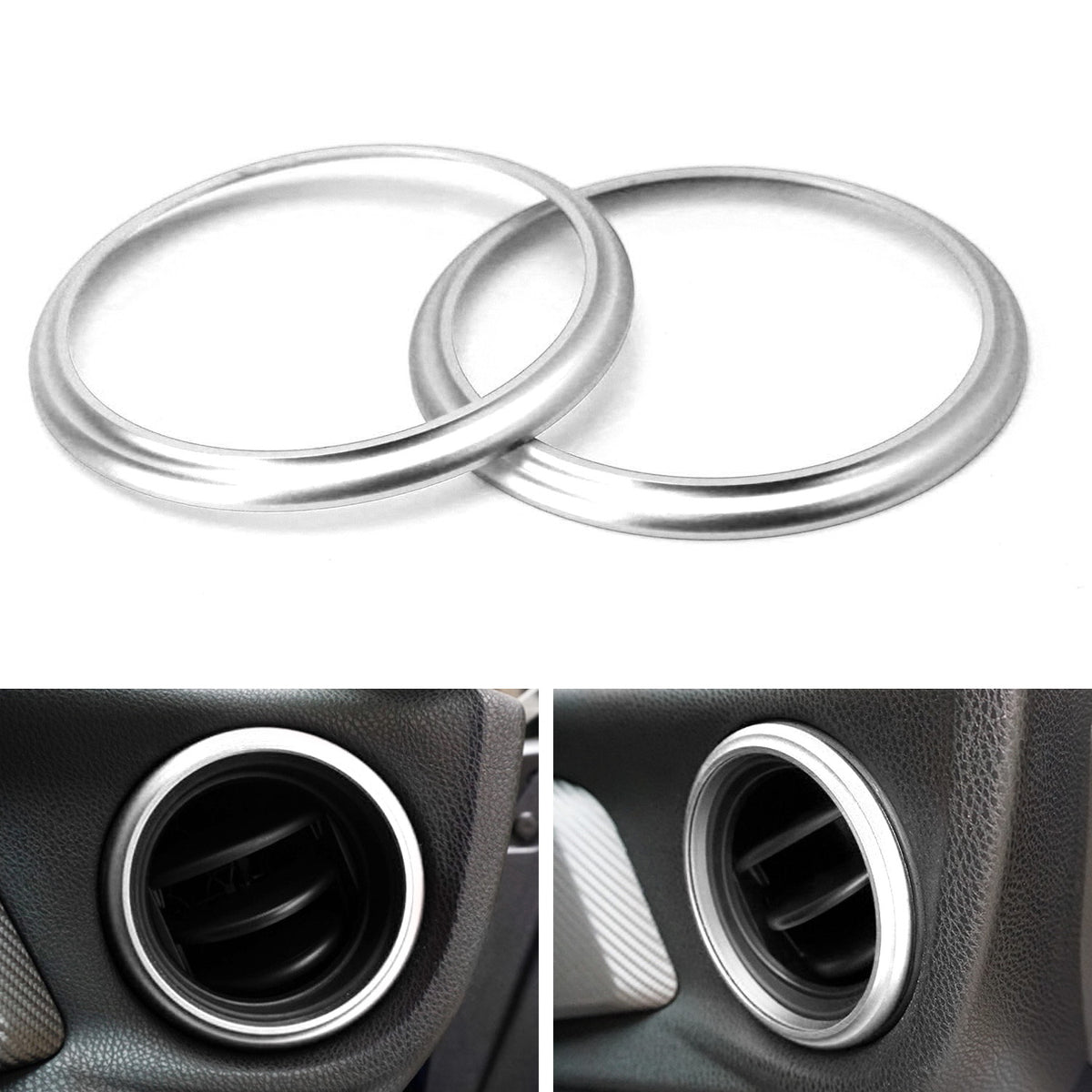 Silver AC Vent/Opening Trim Decoration Cover Ring For Scion FR-S
