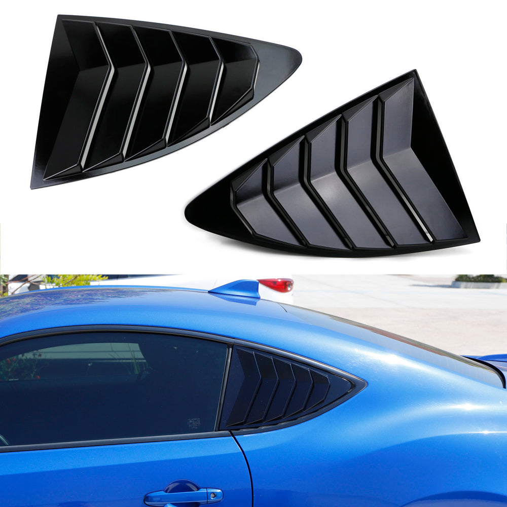 Gloss Black Rear Side Window Vent/Louvers For 2013-2021 Scion FRS