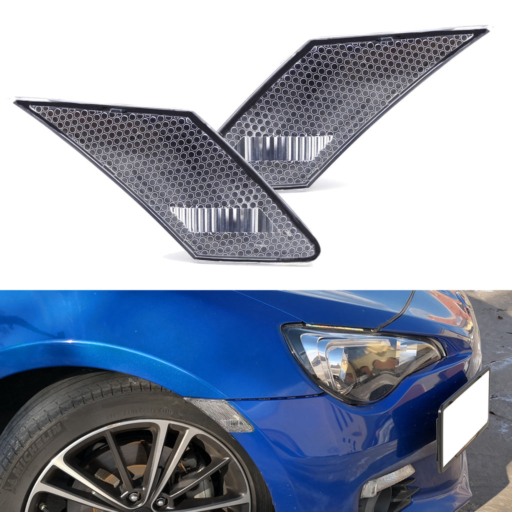 Smoked Lens Front Side Marker Lights For Toyota Lexus Scion – Pair With Bulbs