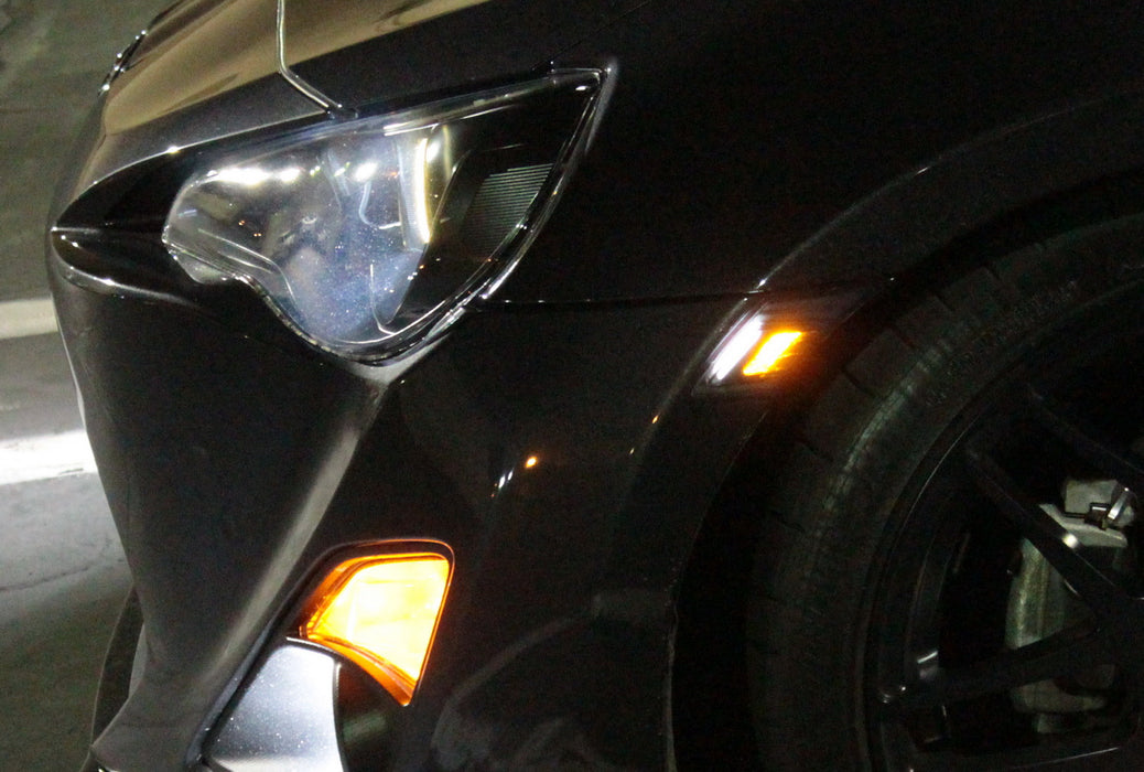 White/Amber LED Smoked Lens Side Marker Blinker Lights For Scion FR-S Subaru BRZ