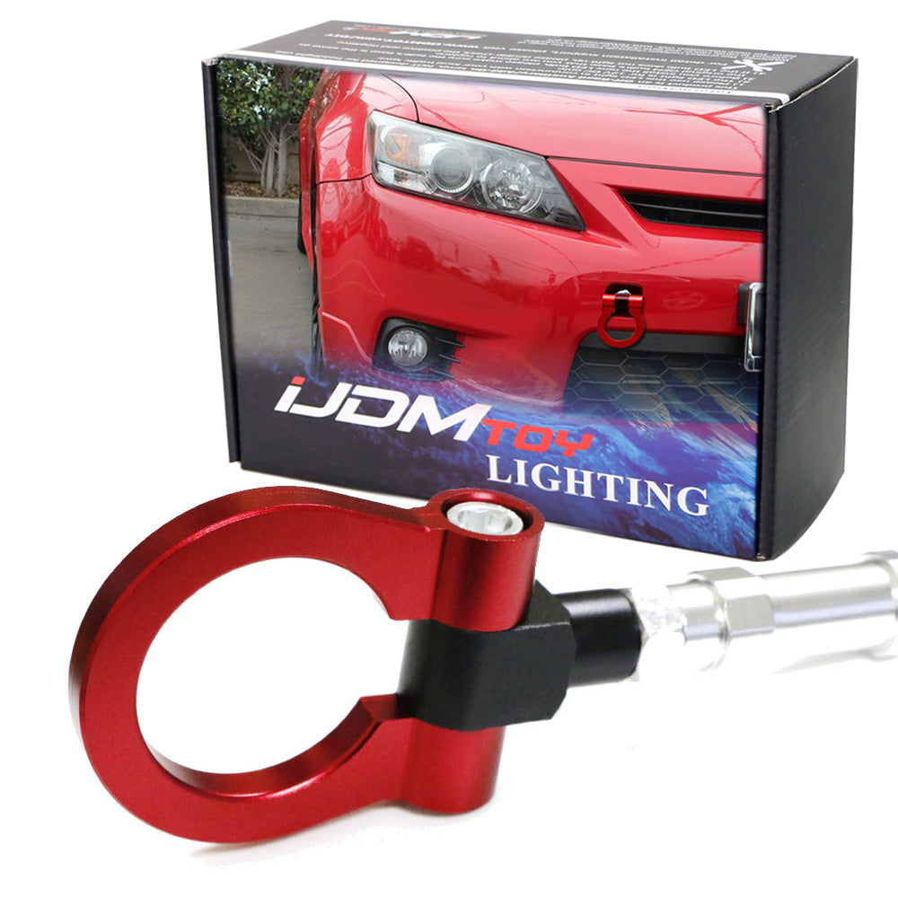 JDM Red Track Racing Style Tow Hook Ring Kit For Scion 2011-2013 tC 2004-2015 xB