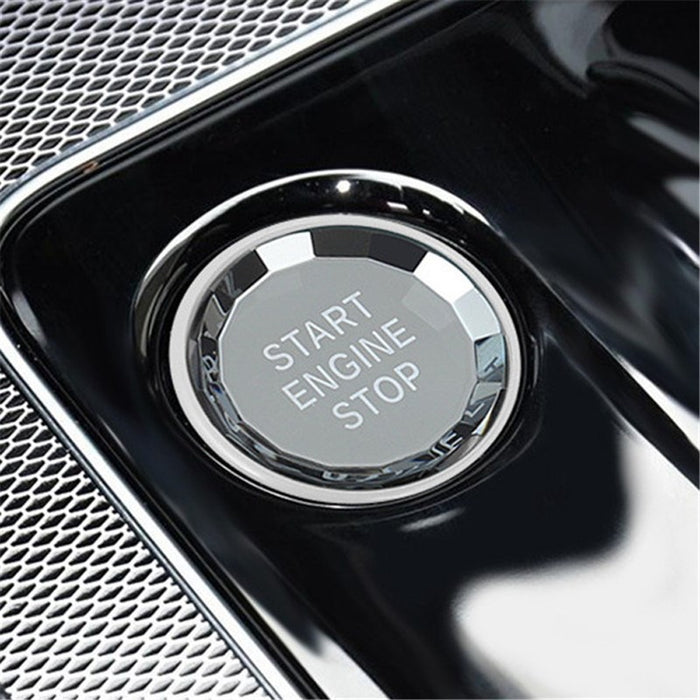 Silver Trim Crystal Series Engine Push Start Button For 20+ Jaguar F-PACE XE XF