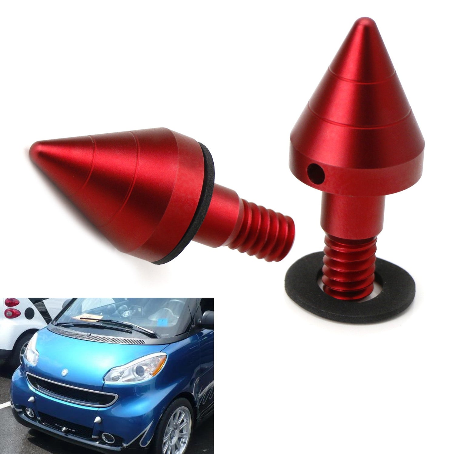Red Matte Front or Rear Bumper Protector Spikes Guards Protectors For