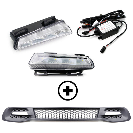 OEM-Spec 8W LED Daytime Running Lights w/Lower Grille Cover For 13-15 Smart W451