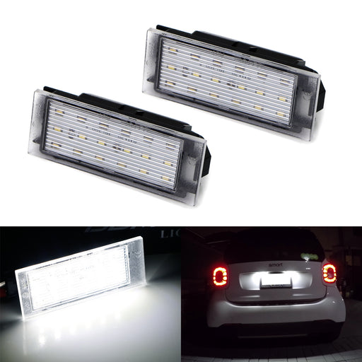 White CAN-bus 18-SMD 3W LED License Plate Lights For 2016-up W453 Smart Fortwo