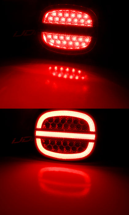 Smoke Lens w/ Chrome Reflex Full LED Halo/Laser Tail Lamps For 90-96 C4 Corvette