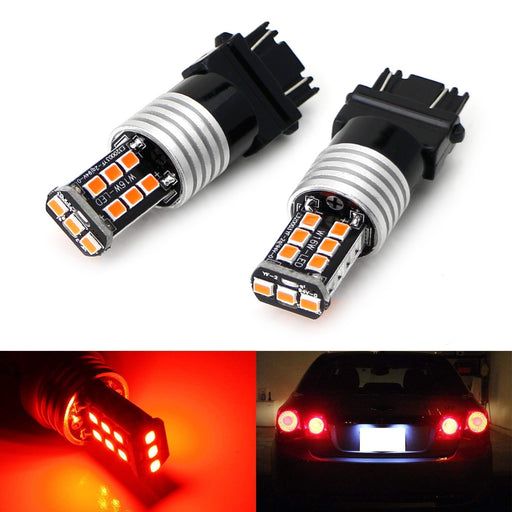 Strobe/Flashing Red 3157 3057 3357 LED Replacement Bulbs For Brake/Tail Lights