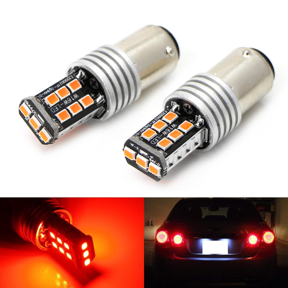Strobe/Flashing Enabled Red 15-SMD 1157 P21/4W LED Bulbs For Brake/Tai —  iJDMTOY.com