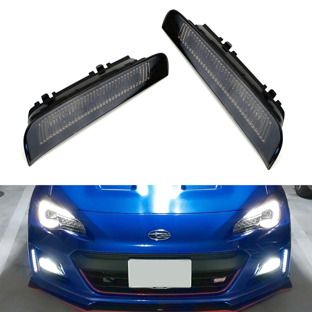 JDM Style Smoked Lens White LED Daytime Running Lights For 17-21