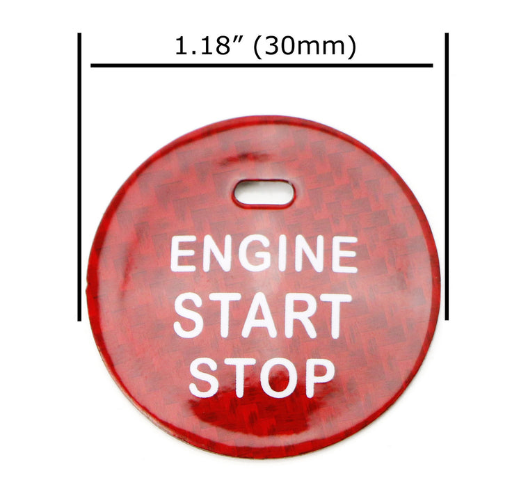 Red Real Carbon Fiber Engine Push Start Button For Subaru BRZ