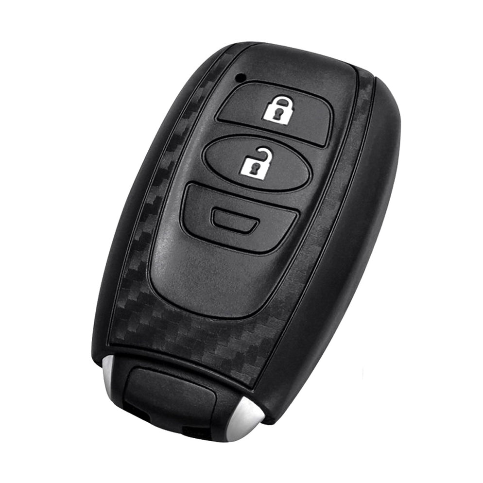 Soft Silicone Key Fob Cover For Toyota/Scion Heart Shape Blade Key - Carbon Fiber Look, Protective Shell (iJDMTOY)