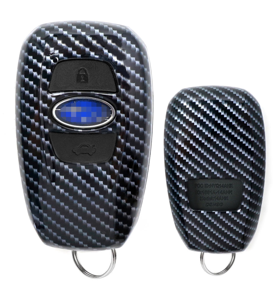 Real Carbon Fiber Key Fob Cover Case For Subaru BRZ WRX STI Legacy Outback XV – Glossy Black, Snap-On