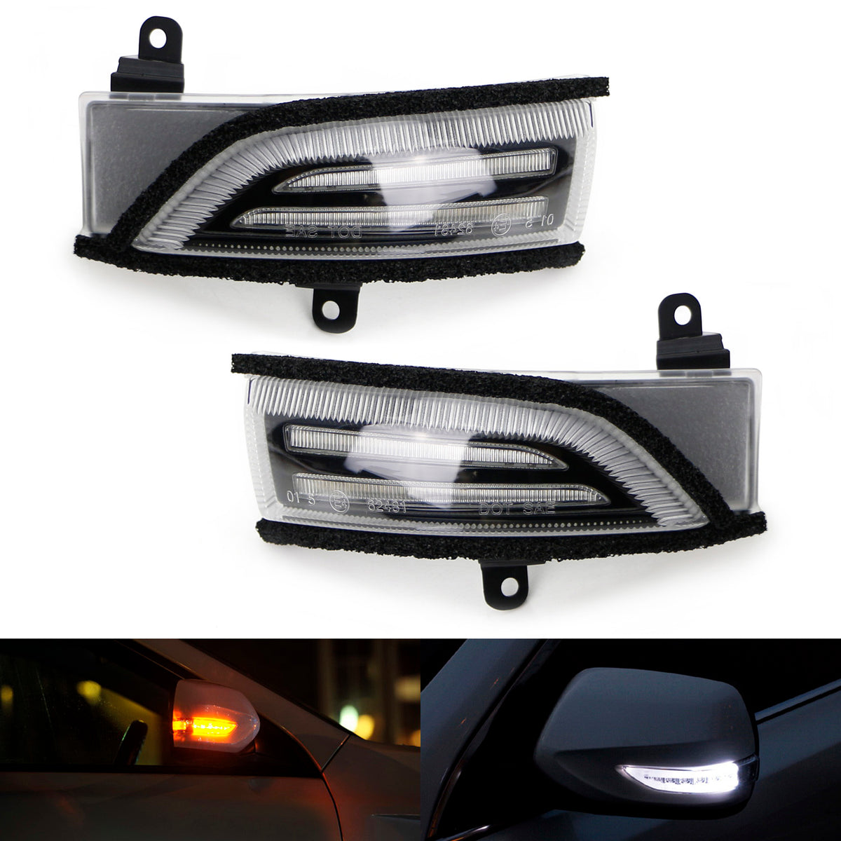 Clear Lens Switchback Sequential Flash LED Side Mirror Turn Signal For ...
