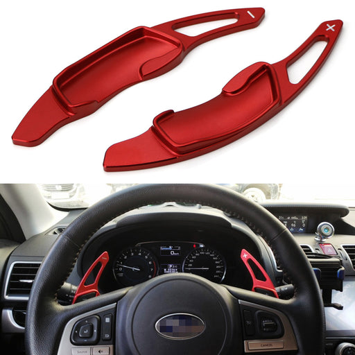 Red Aluminum Steering Wheel Paddle Shifter Extensions For Subaru BRZ Impreza WRX