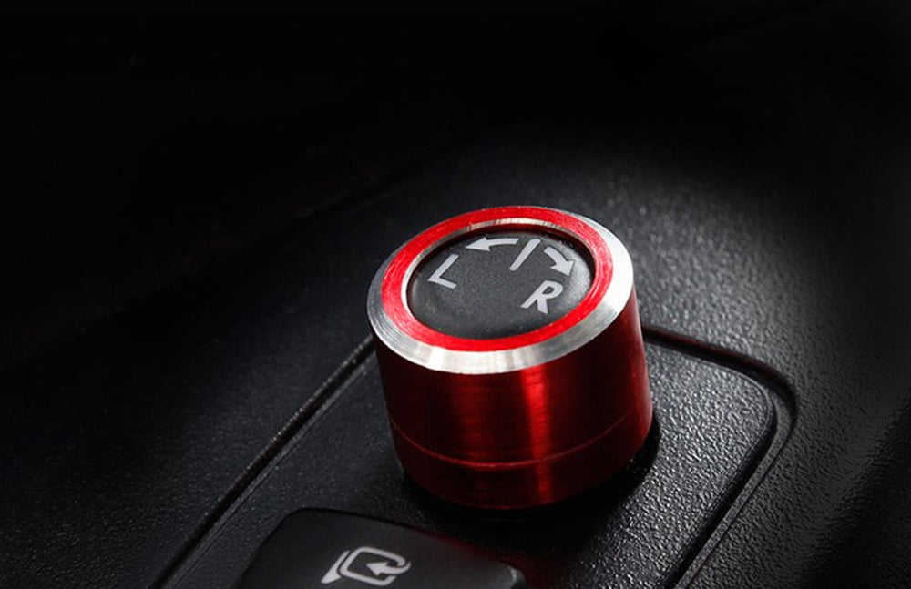 Red Aluminum Side Mirror Adjustment Button Knob Cover For Subaru WRX STI Impreza