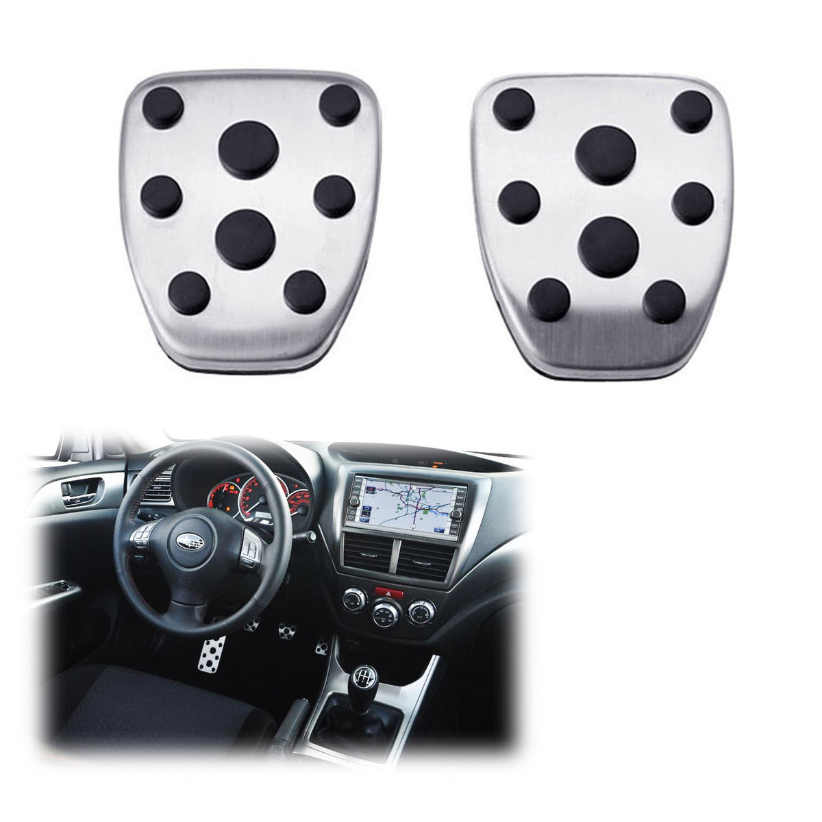 Subaru BRZ WRX STI Forester Impreza Track Design Silver Foot Pedal