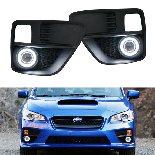 Complete Projector Foglight Kit w/LED Halo Ring DRL Driving For 15-17 Subaru WRX