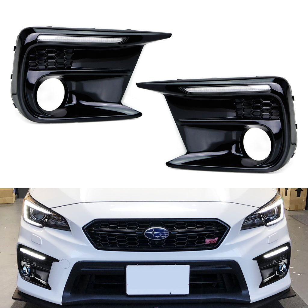 daylight スバル White/Amber Switchback/Sequential LED Fog Bezel DRL Kit For 18-21