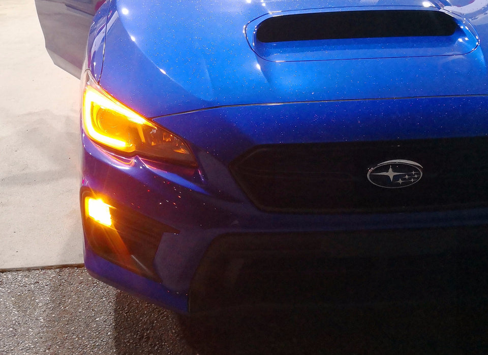 C-Ring Switchback LED Headlight Halo Rings For 2015-21 Subaru WRX STI Retrofit