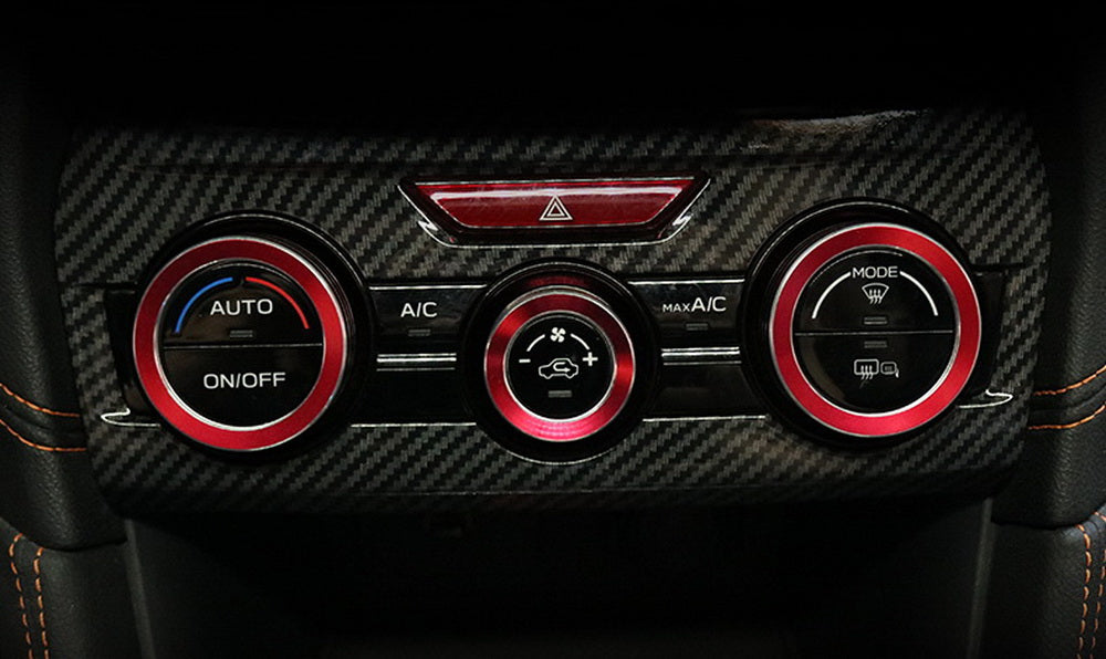 3pcs Red AC Climate Control Switch Knob Ring Covers For Subaru 18+ XV Crosstrek