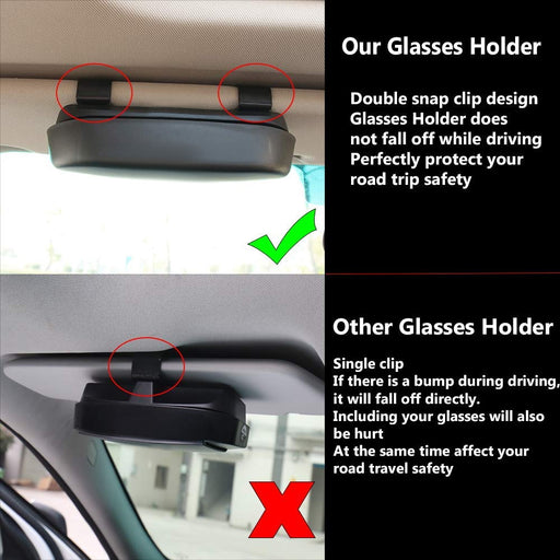 Black Universal Fit Car Sun Visor Snap-On Clip Mount Eye Glasses Case Holder Box