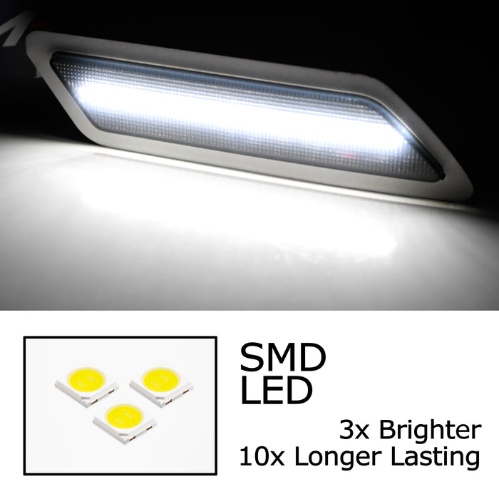 Smoke Lens White LED Bumper Reflex Replace Side Markers For BMW 12-15 Pre-LCI 3s