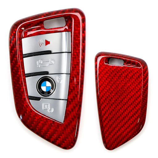 Real/Genuine Red Carbon Fiber Smart Key Fob Shell For BMW X1 X4 X5 X6, 5 Series