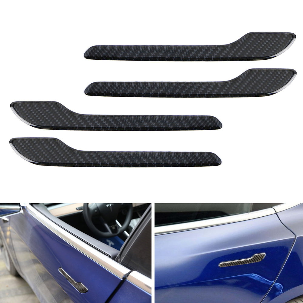 4pc Carbon Fiber Side Door Push Handle Decoration Cover Trims For 17-up  Tesla 3 — iJDMTOY.com