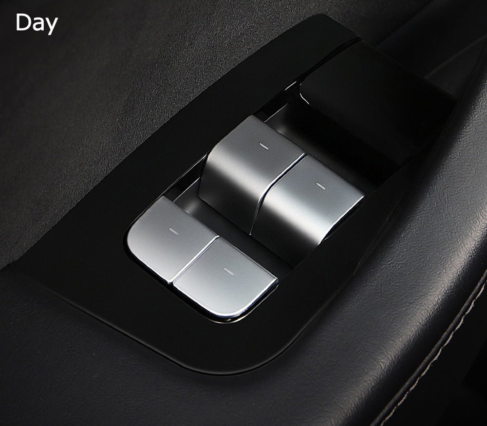 Side Door Open Switch/Window Up/Down Button Decoration Trims For17+Tes ...