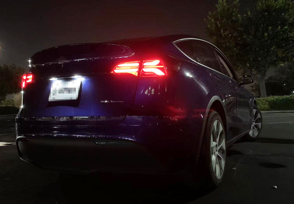 Dark Smoked Rear Bumper Reflector Lens Replacements For Tesla Model 3 ...
