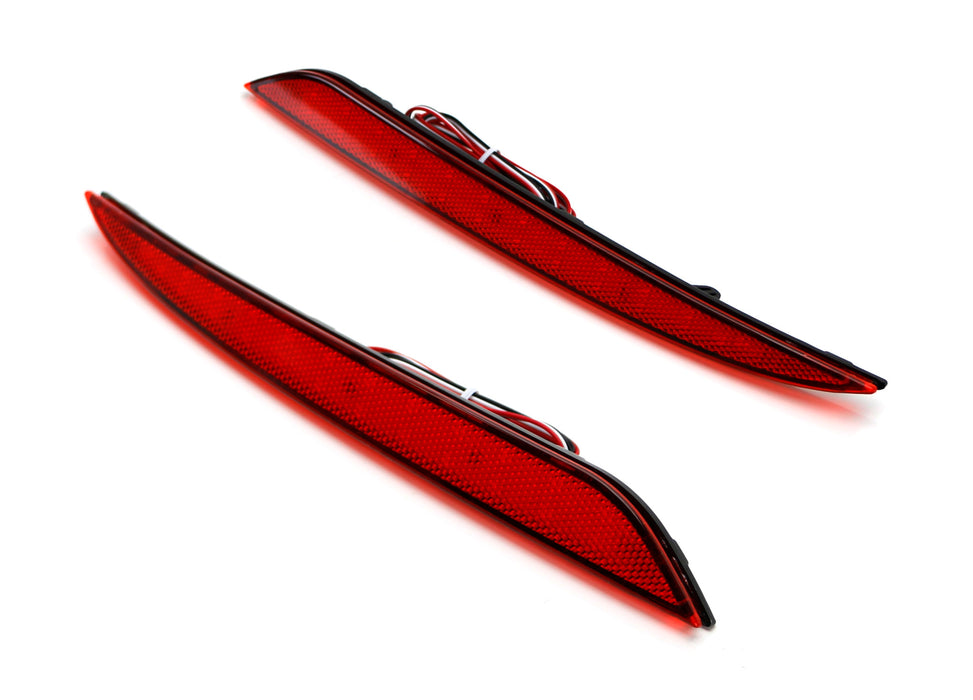 IJDMTOY Red Lens 24-SMD LED Bumper Reflector Marker Lights For Range Rover Freelander 2