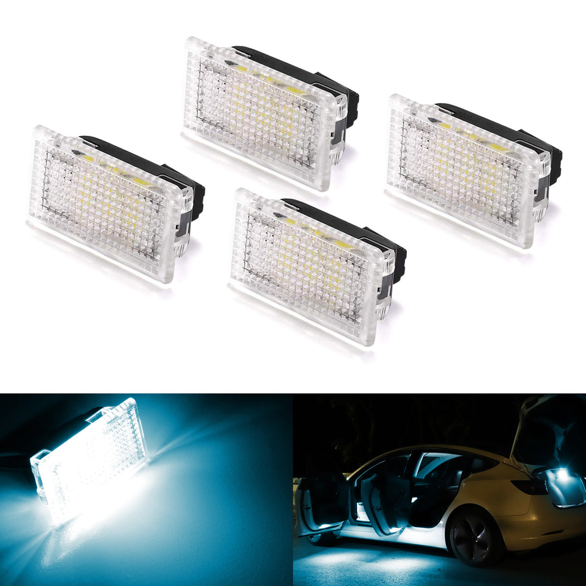 Tesla S 3 X IceBlue LED Interior Light Kit Side Door, Trunk Area etc ...
