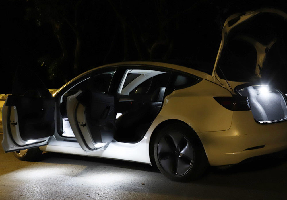 4x High Power LED Interior Light Kit For Tesla S 3 X Side Door, Trunk Area, etc