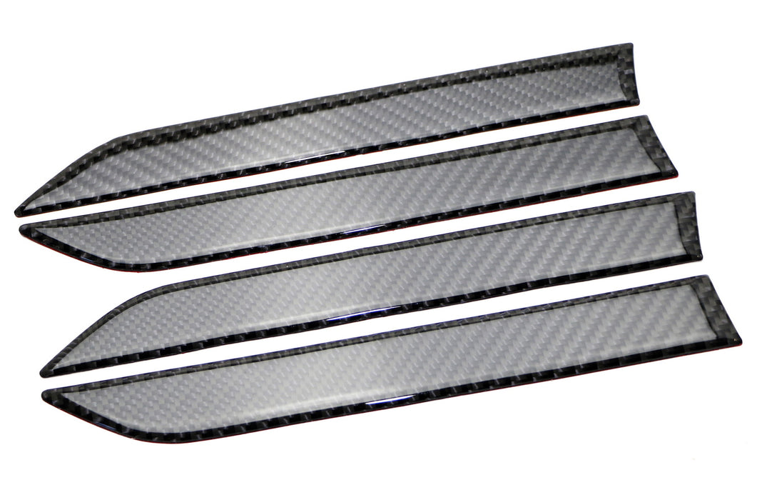 4pc Carbon Fiber Side Door Push Handle Decoration Cover Trims For 15-up Tesla X