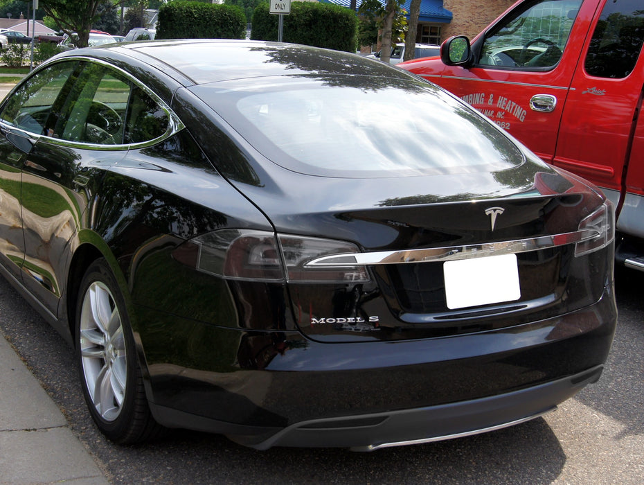 Dark Smoked Rear Bumper Reflector Lenses For 2012-up Tesla Model S