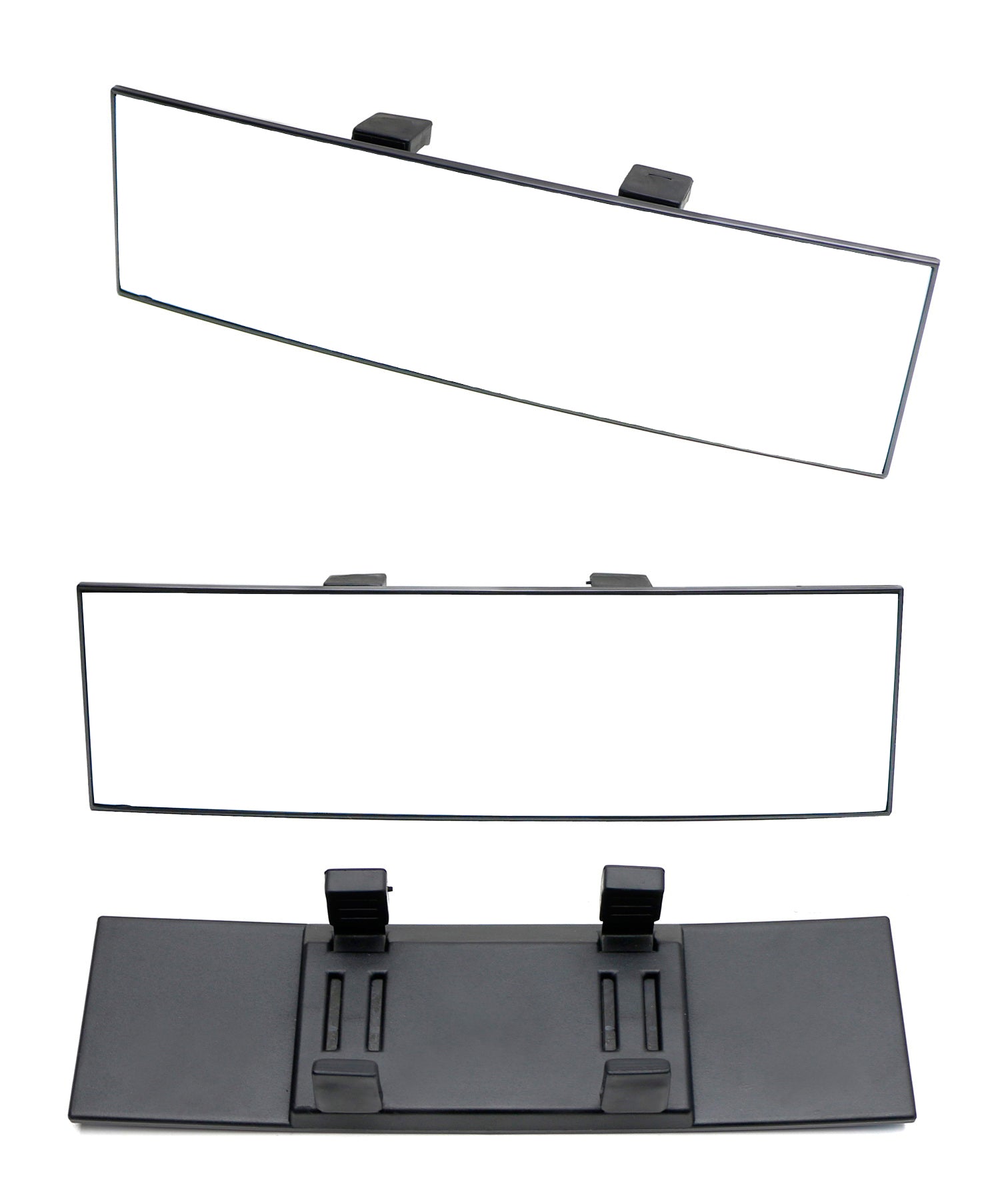 Clear 240mm Wide View Anti-Glare Curve Clip On Rearview Mirror For Tes ...