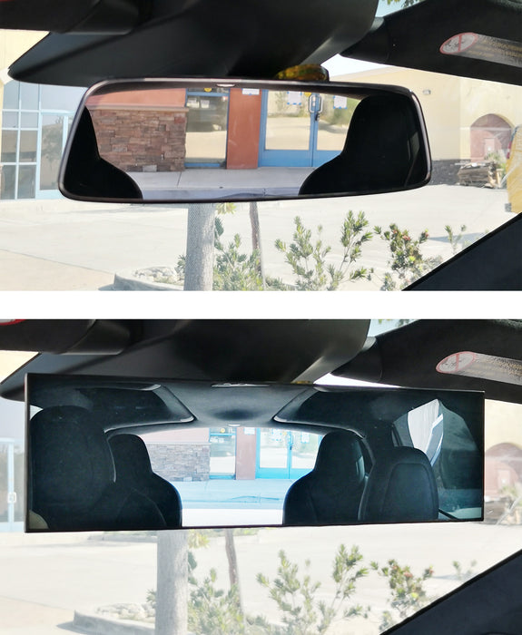240mm Wide Angle View Anti-Glare Curve Convex Clip On Rear View Mirror For Tesla