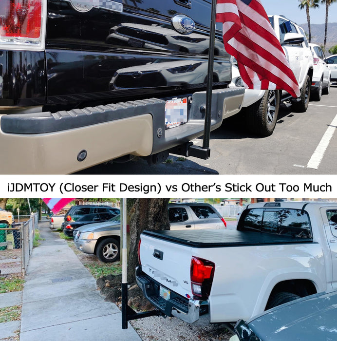 2-Inch Standard Tow Hitch Receiver Mount Flagpole Holder For Truck SUV Trailer..
