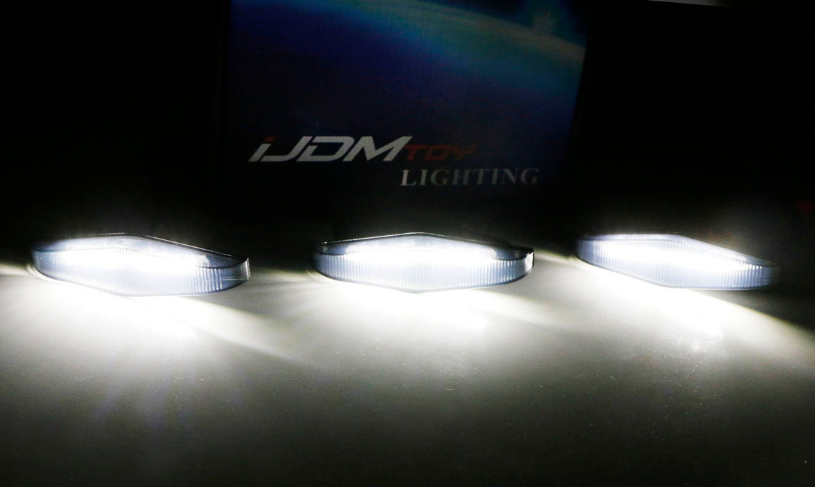 3pc Set Smoked Lens White LED Front Grille Light Kit For 2014-up Toyota 4Runner