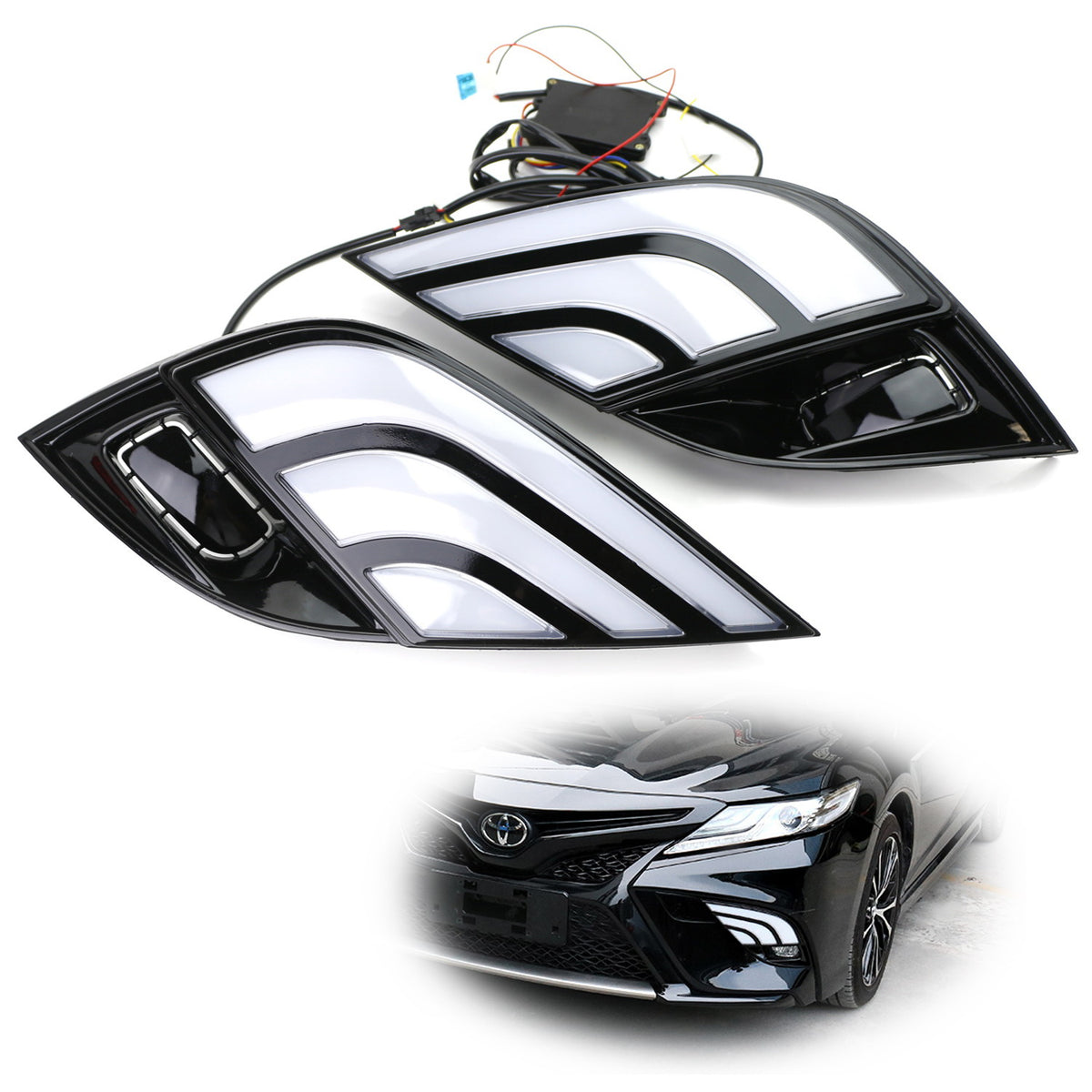 ISincer 48-LED DRL & Turn Signal Combo Lights – White/Amber 2-in-1 Waterproof