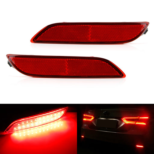 OEM-Spec Red Lens 24-SMD LED Bumper Reflector Lights For 2018-up Toyota Camry