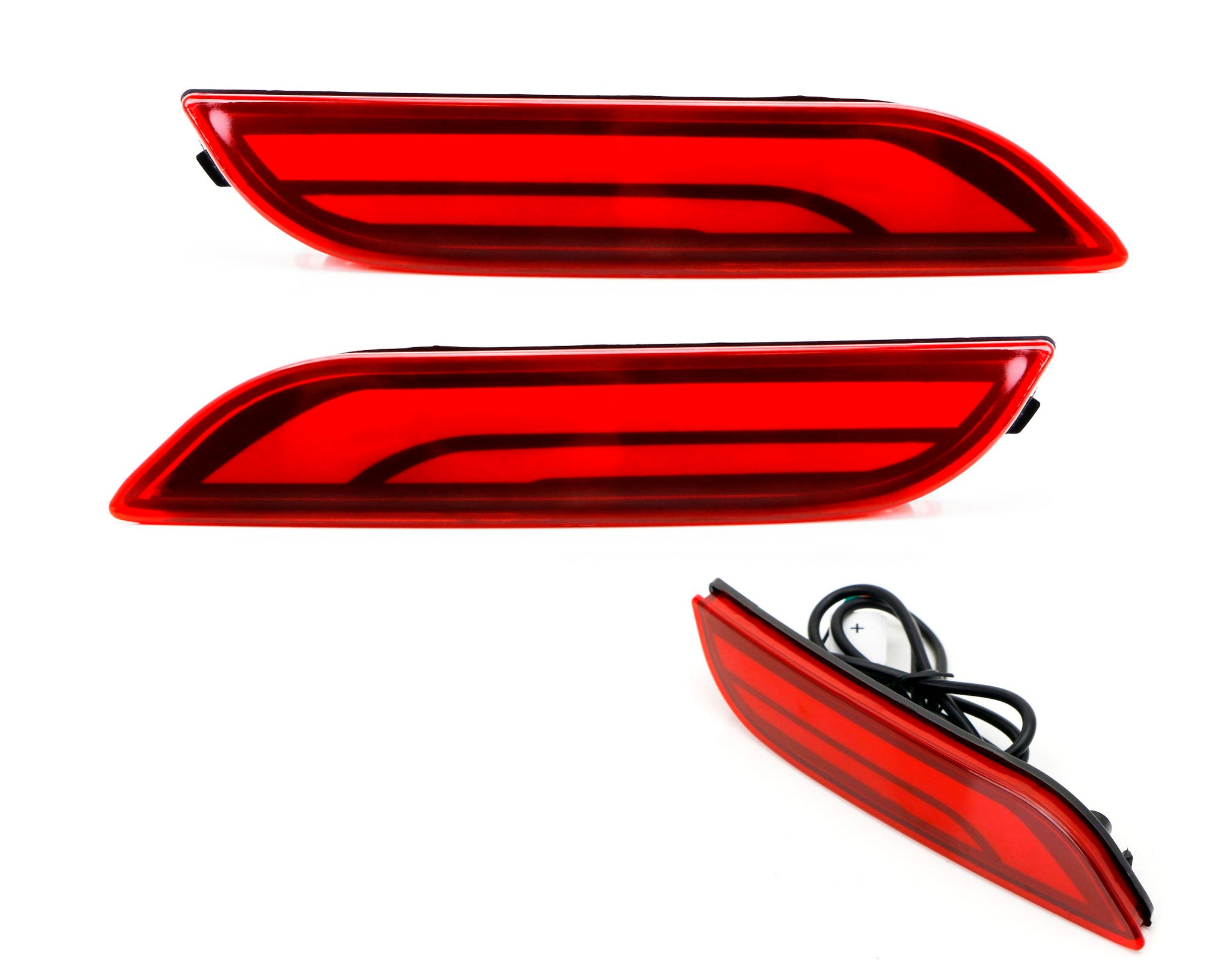 Red Lens Full LED Bumper Reflector Tail & Brake Lights For 2018-up Toy ...