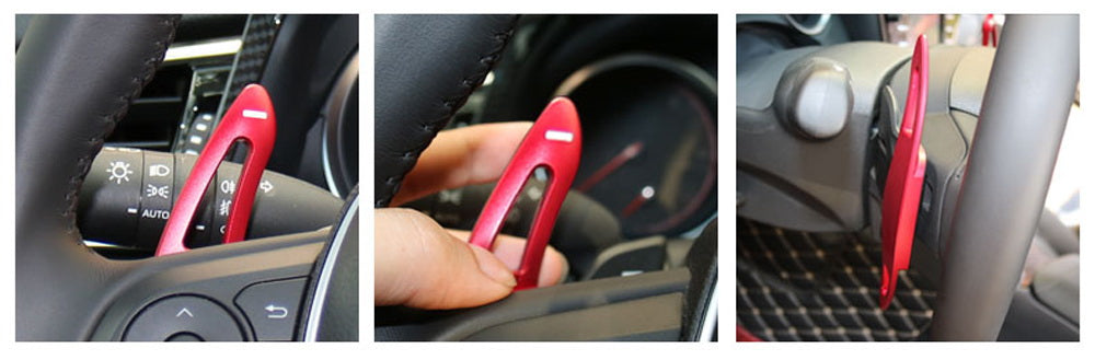 Red Steering Wheel Larger Paddle Shifter Extension Covers For 18-up Toyota Camry