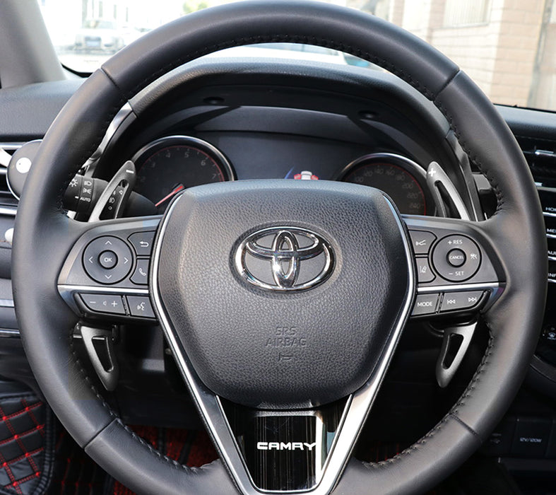 Gun Metal Steering Wheel Paddle Shifter Extension Covers For 18-up Toyota Camry