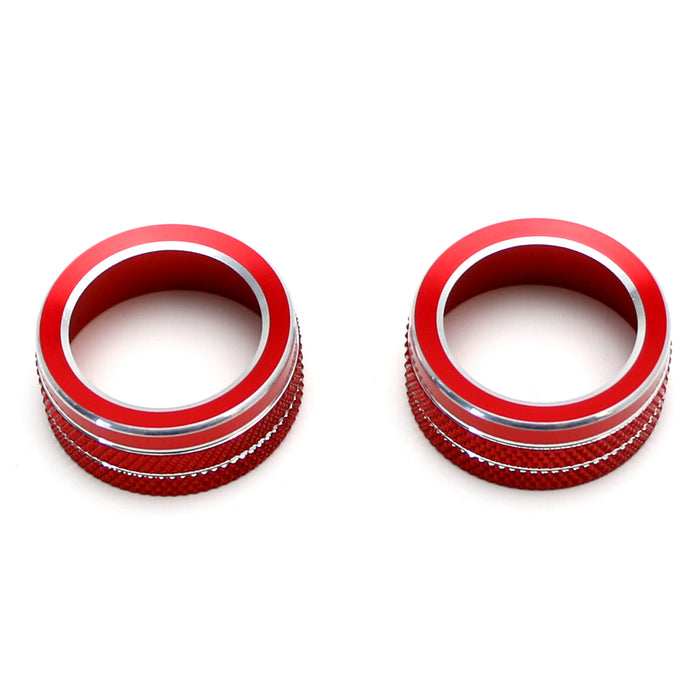2pcs Red AC Climate Control Switch Knob Ring Covers For 19-up Corolla Hatchback
